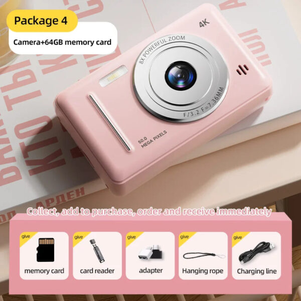 4K Digital Camera 5000W Pixel Retro CCD Portable Card Camera Entry-level Camera Dual Camera Flash 50 Million Pixels Auto Focus - Image 8
