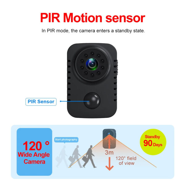 MD29 HD Mini Body Camera 1080P Security Pocket Cameras Motion Activated Small Nanny Cam for Cars Standby Espia Webcam 8H Working - Image 6