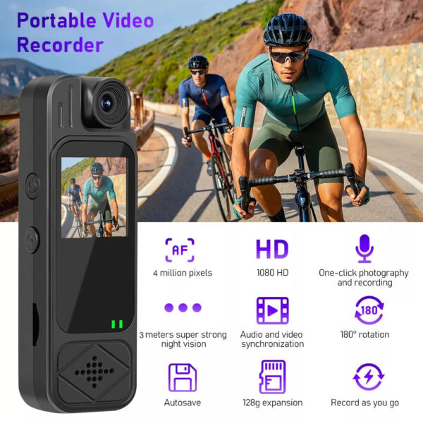 Portable HD 1080P Mini Camera Digital Video Recorder Worn Police Small Body Cam Infrared Night Vision Sports DV Camcorders - Image 3