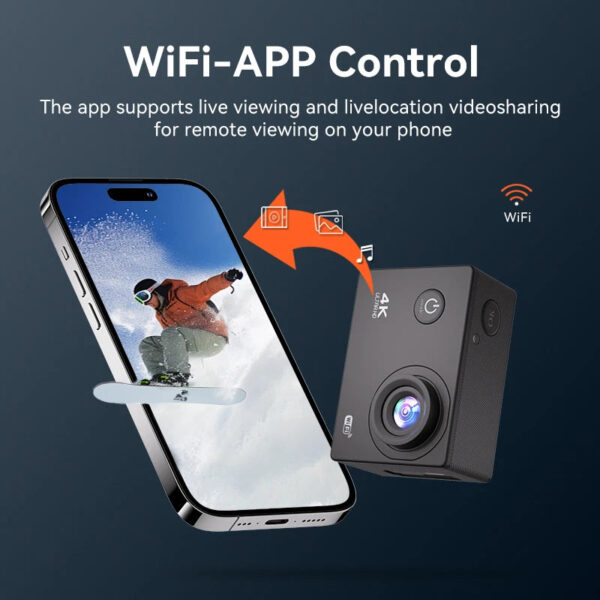 Null 4K Outdoor WiFi Action Camera Helmet Video Recording 4K/30FPS WiFi 2.0" 170DGPS 4X Zoom Underwater Waterproof Sports Camera - Image 6