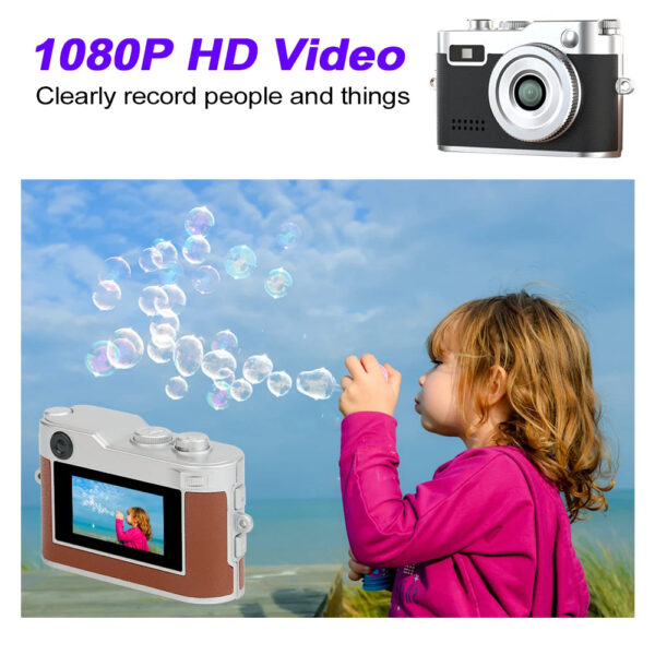 Mini Retro Campus Digital Camera HD Outdoor Travel Photo Camera Portable Kids Camera with 0.96 Inch Screen Portable Video Camera - Image 5