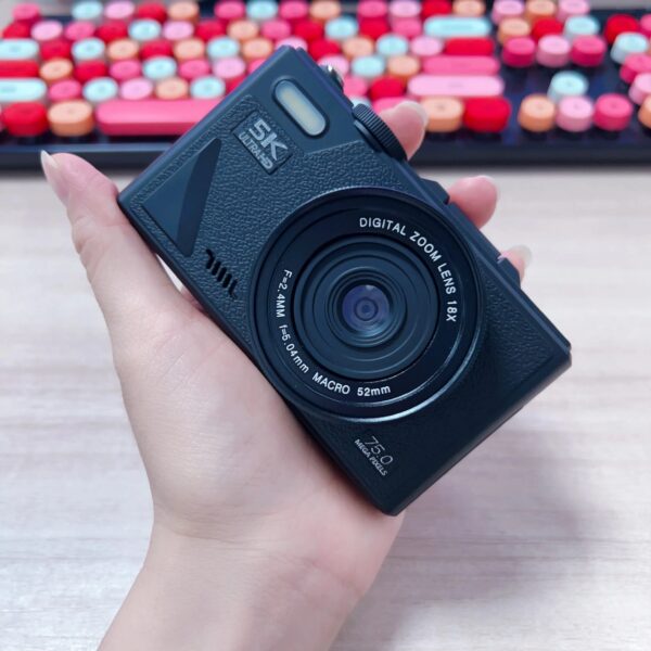 5K Ultra-High Definition 18X Zoom Digital Camera 3.0-Inch 180-Degree Rotating High-Definition Screen Student Camera Birthday Gif - Image 3