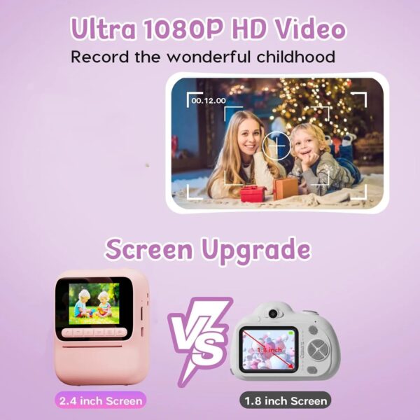 Color Printing Camera  Kids Instant Camera 32GB 1080P Thermal Print Digital Camera Print Photo Video Games Music Children Gift - Image 4