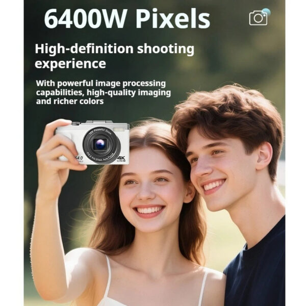 4K Digital camera, optical 16x zoom, 64MP high-definition front and rear dual cameras, AF automatic/manual focus, travel camera - Image 2