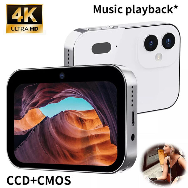 128G 4K Digital Camera Night Vision Triple Lens HD 64MP 3Inch Touch Screen Entertainment Digital Camera OTG Transmission 3600mAh