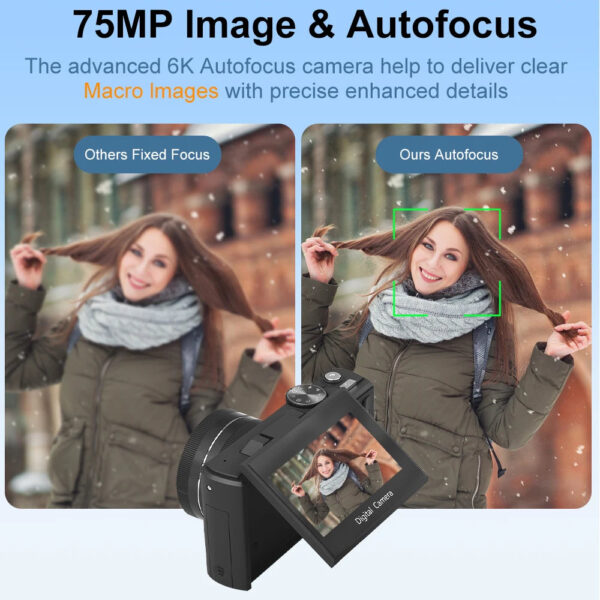 Digital Photography Camera WIFI 5K 18X Digital Zoom Vintage Vlog Video Recorder YouTube 5MP 180° Flip Screen Selfile With Flash - Image 4
