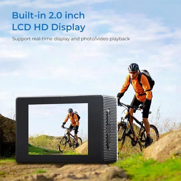 Action Camera 3MP 900mAh Underwater Waterproof Case Outdoor Sports Helmet Video Recording Cameras With 2.0 HD Screen - Image 2