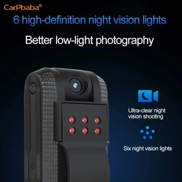 Voice recorder 180° Rotating HD Night Vision Video Recorder Wearable Body Camera Wearable Body Recorder Meeting Recorder - Image 4