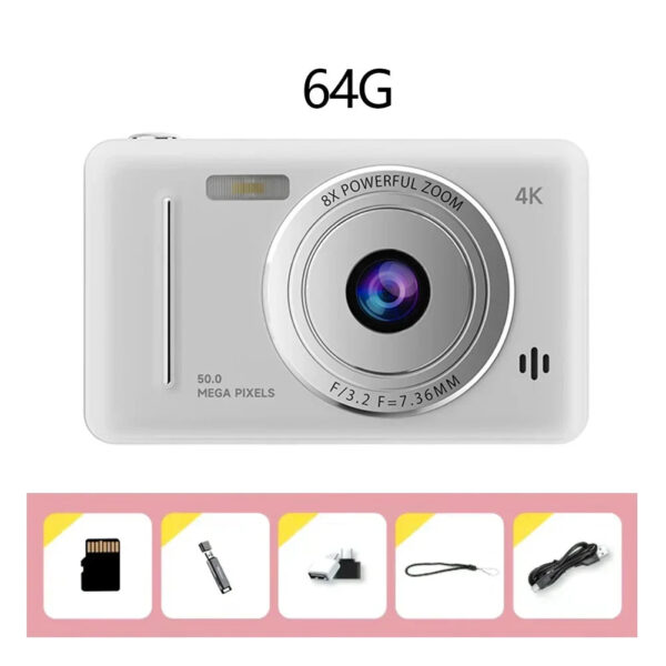 4K Digital Camera 5000W Pixel Retro CCD Portable Card Camera Entry-level Camera Dual Camera Flash 50 Million Pixels Auto Focus - Image 10